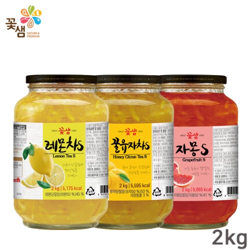 꽃샘 레몬차S/자몽S/꿀유자차S 2kg